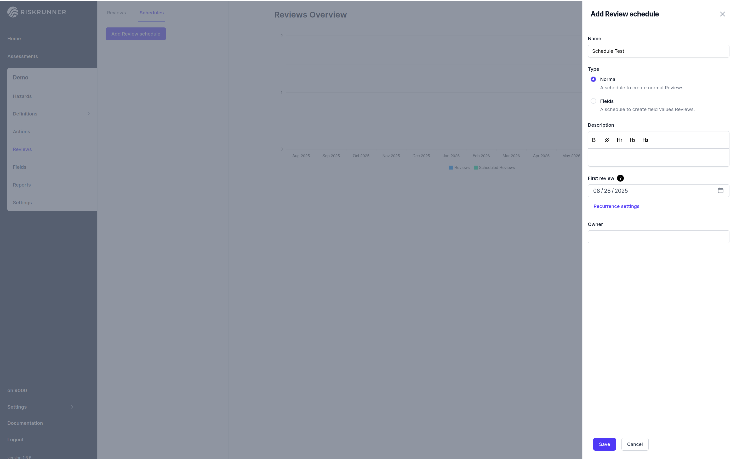 Add review schedule